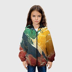 Куртка с капюшоном детская Мраморная радуга, цвет: 3D-черный — фото 2