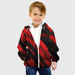 Куртка с капюшоном детская CS GO black and red, цвет: 3D-белый — фото 2