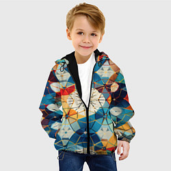 Куртка с капюшоном детская Geometric mosaic, цвет: 3D-черный — фото 2