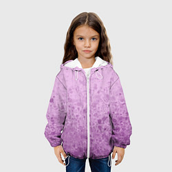 Куртка с капюшоном детская Абстракция светло-сиреневый, цвет: 3D-белый — фото 2