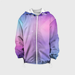 Куртка с капюшоном детская Градиентовый космос, цвет: 3D-белый
