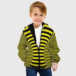 Куртка с капюшоном детская Осиная талия - полосатая иллюзия, цвет: 3D-черный — фото 2
