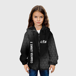 Куртка с капюшоном детская Counter-Strike 2 glitch на темном фоне: надпись, с, цвет: 3D-черный — фото 2