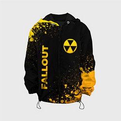 Куртка с капюшоном детская Fallout - gold gradient: надпись, символ, цвет: 3D-черный