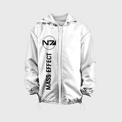 Куртка с капюшоном детская Mass Effect glitch на светлом фоне: по-вертикали, цвет: 3D-белый