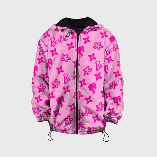 Детская куртка Барби паттерн розовый / 3D-Черный – фото 1