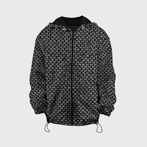 Детская куртка Черно-белый абстрактный мелкий узор / 3D-Черный – фото 1
