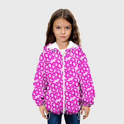Куртка с капюшоном детская Логотип Барби - буква B, цвет: 3D-белый — фото 2
