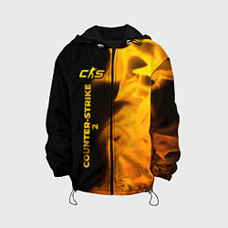 Куртка с капюшоном детская Counter-Strike 2 - gold gradient: по-вертикали, цвет: 3D-черный