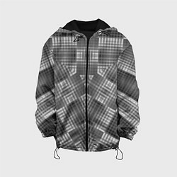 Куртка с капюшоном детская В серых тонах геометрический узор, цвет: 3D-черный