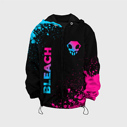 Куртка с капюшоном детская Bleach - neon gradient: надпись, символ, цвет: 3D-черный