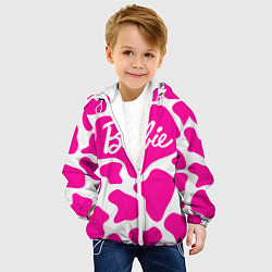 Куртка с капюшоном детская Животный паттерн - Барби, цвет: 3D-белый — фото 2