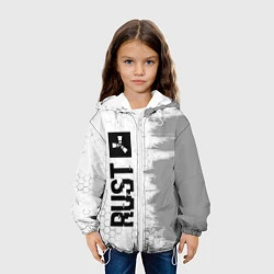 Куртка с капюшоном детская Rust glitch на светлом фоне: по-вертикали, цвет: 3D-белый — фото 2
