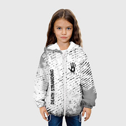Куртка с капюшоном детская Death Stranding glitch на светлом фоне: надпись, с, цвет: 3D-белый — фото 2