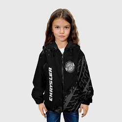 Куртка с капюшоном детская Chrysler speed на темном фоне со следами шин: надп, цвет: 3D-черный — фото 2