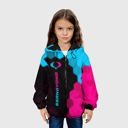 Куртка с капюшоном детская SsangYong - neon gradient: по-вертикали, цвет: 3D-черный — фото 2