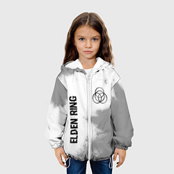 Куртка с капюшоном детская Elden Ring glitch на светлом фоне: надпись, символ, цвет: 3D-белый — фото 2