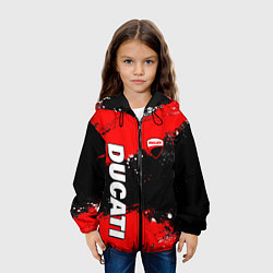 Куртка с капюшоном детская Ducati - красная униформа с красками, цвет: 3D-черный — фото 2