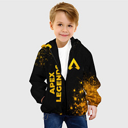 Куртка с капюшоном детская Apex Legends - gold gradient: надпись, символ, цвет: 3D-черный — фото 2