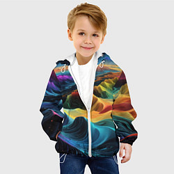 Куртка с капюшоном детская Цифровая природа, цвет: 3D-белый — фото 2