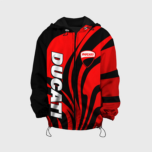 Детская куртка Ducati - red stripes / 3D-Черный – фото 1