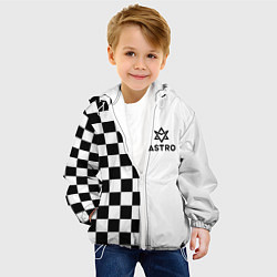 Куртка с капюшоном детская Астро шахматка, цвет: 3D-белый — фото 2