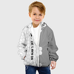 Куртка с капюшоном детская No Mans Sky glitch на светлом фоне: по-вертикали, цвет: 3D-белый — фото 2