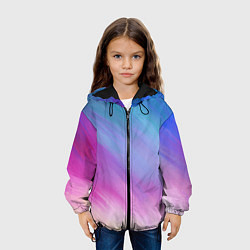 Куртка с капюшоном детская Абстрактная текстура акварельного градиента, цвет: 3D-черный — фото 2