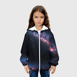 Куртка с капюшоном детская Млечный путь в звездном небе, цвет: 3D-белый — фото 2