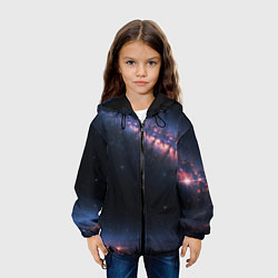 Куртка с капюшоном детская Млечный путь в звездном небе, цвет: 3D-черный — фото 2