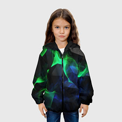 Куртка с капюшоном детская Неоновая лава из плит, цвет: 3D-черный — фото 2