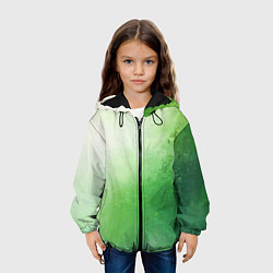 Куртка с капюшоном детская Зелёные пиксели, цвет: 3D-черный — фото 2