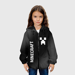 Куртка с капюшоном детская Minecraft glitch на темном фоне: надпись, символ, цвет: 3D-черный — фото 2