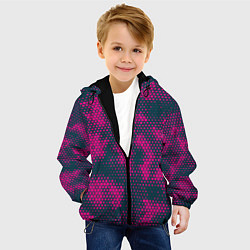 Куртка с капюшоном детская Спортивный паттерн камуфляж, цвет: 3D-черный — фото 2