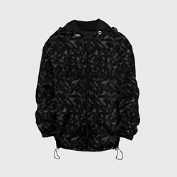 Куртка с капюшоном детская Черный паттерн грани, цвет: 3D-черный