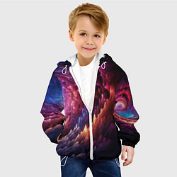 Куртка с капюшоном детская Звездная космическая спираль, цвет: 3D-белый — фото 2