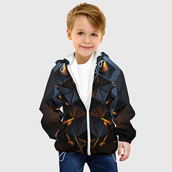 Куртка с капюшоном детская Объемные кубы, цвет: 3D-белый — фото 2