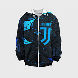 Куртка с капюшоном детская Juventus abstract blue logo, цвет: 3D-белый