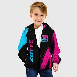 Куртка с капюшоном детская Zotye - neon gradient: надпись, символ, цвет: 3D-черный — фото 2