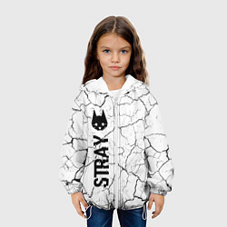 Куртка с капюшоном детская Stray glitch на светлом фоне: по-вертикали, цвет: 3D-белый — фото 2