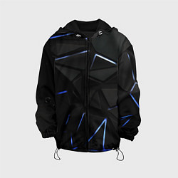 Куртка с капюшоном детская Black texture neon line, цвет: 3D-черный