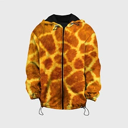 Куртка с капюшоном детская Шкура жирафа - текстура, цвет: 3D-черный