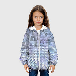 Куртка с капюшоном детская Серые и голубые пирамиды, цвет: 3D-белый — фото 2