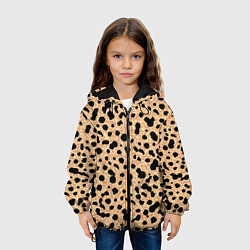 Куртка с капюшоном детская Пятнистый паттерн светло-коричневый, цвет: 3D-черный — фото 2