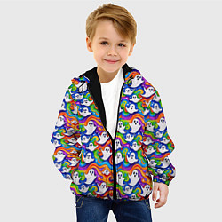 Куртка с капюшоном детская Веселые привидения на красочном фоне, цвет: 3D-черный — фото 2