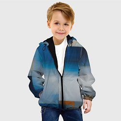 Куртка с капюшоном детская Синяя палитра, цвет: 3D-черный — фото 2