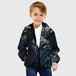 Куртка с капюшоном детская Каменная текстура, цвет: 3D-черный — фото 2
