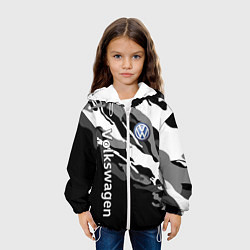 Куртка с капюшоном детская Фольцваген - белый камуфляж, цвет: 3D-белый — фото 2
