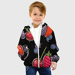 Куртка с капюшоном детская Плоды и ягоды, цвет: 3D-белый — фото 2