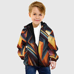 Куртка с капюшоном детская Разноцветная 3D геометрия узоров метавселенной, цвет: 3D-черный — фото 2